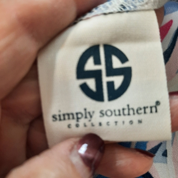 NWT Simple Southern Small Women's Blue and Pink Drape Multicolor Top/Coverup - Picture 10 of 16